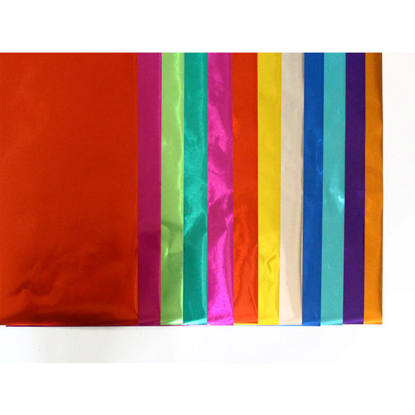 クラサワ ホイルカラー紙 25.2×35.8cm 10色 K-82 1袋（12枚入） - アスクル