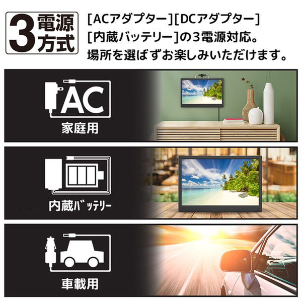 OVER TIME 14インチ　ポータブルテレビ　デジタル　OT-CT14AK ダイアモンドヘッド 14インチ録画機能付きポータブルTV OT