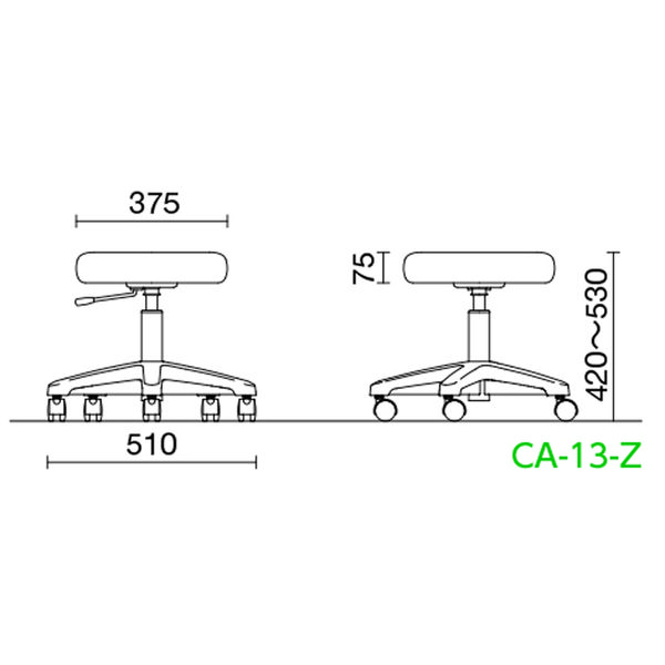 軒先渡し】ノーリツイス ソフトスツール 背無し CA-13L-Z MVブラック 1脚（直送品） - アスクル