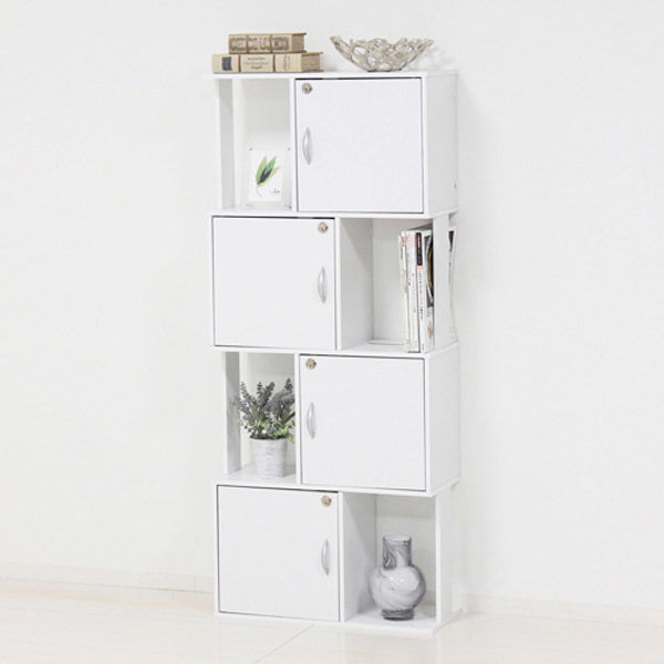 オヒィス棚　鍵付き 軒先渡し】クロシオ マルチラック 鍵付き 4段 幅590×奥240×高1390mm