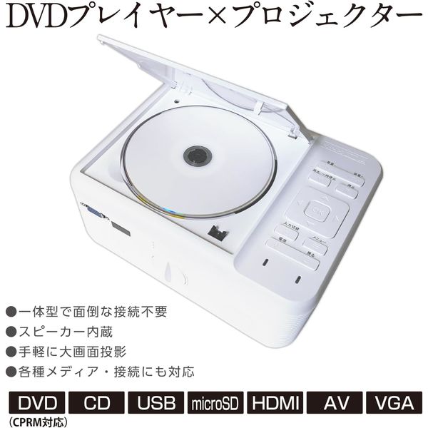 池商 DVDプレイヤー一体型プロジェクター RA-PD080 レッド RA-PD080-RD 1個（直送品） - アスクル