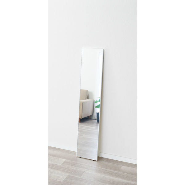 パール金属 軽くて割れない壁掛けミラー ホワイト 幅300×奥行20