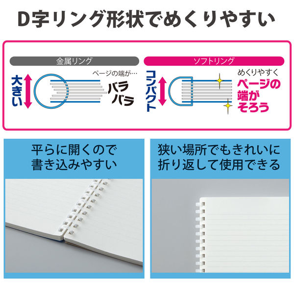 コクヨ ソフトリングA罫80枚A5茶 スーSV638A-S 1冊 - アスクル