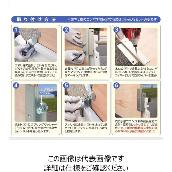 パネフリ工業 軽トラック用コンパネ固定金具 アオリハイサポート 4571102570792 1セット（直送品） - アスクル