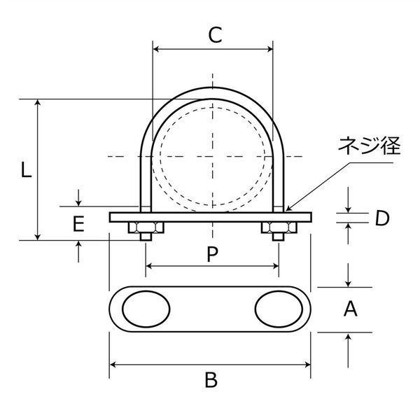 和気産業 Uボルトセット 5/16×38mm BS-164 1セット(12個)（直送