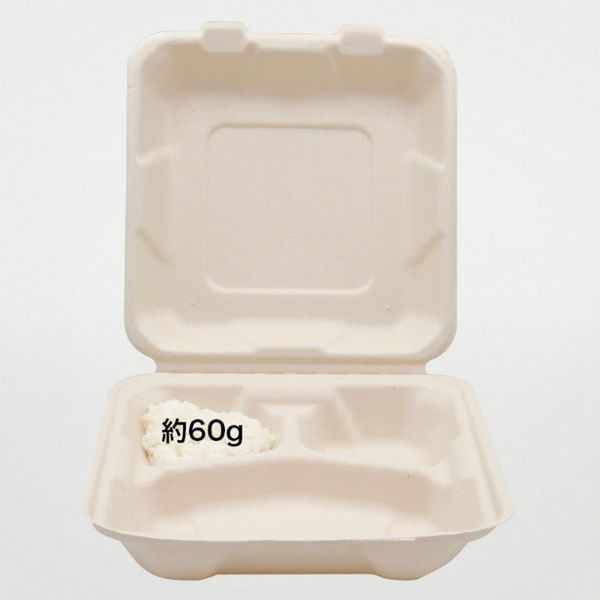 パックスタイル バガス容器 新BBランチ 200-200-3 200枚(50枚×4