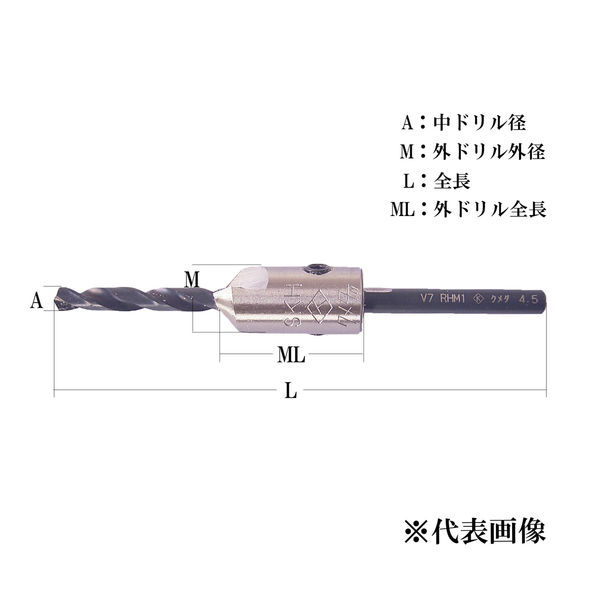 粂田ギムネ製作所 木工用皿錐15×5 014150 1本（直送品） - アスクル