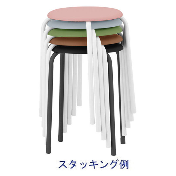 TOKIO 丸イス（座:ビニールレザー スタッキング可能） ライトブラウン