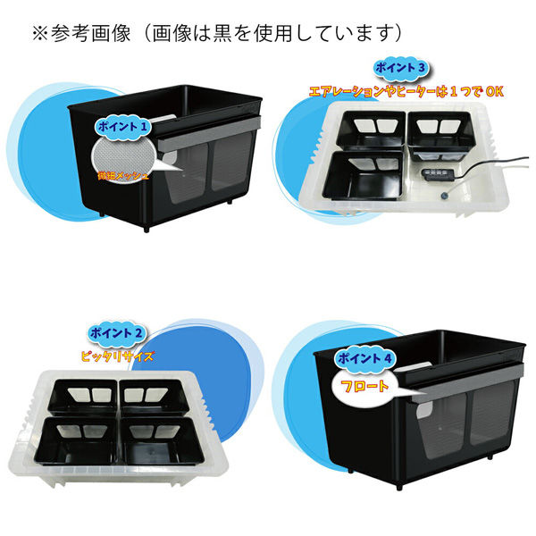 ミプラス 水槽分割容器 わけぷか 白色 267018 1個（直送品） - アスクル