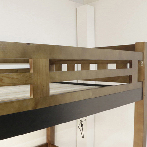 軒先渡し】後藤家具物産 コーナーデスク付ロフトベッド 幅1040×長2090