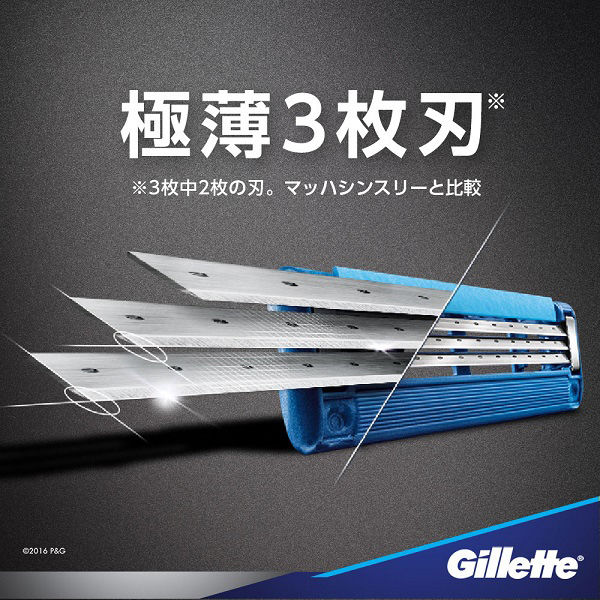 ジレット（Gillette）髭剃り マッハシンスリー ターボ 高性能3枚刃 大容量 替刃5セット（8個入×5）カミソリ男性用P&G - アスクル