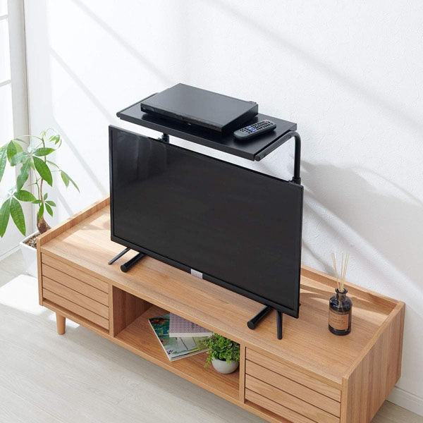 伸晃 テレビ上ラックミニ 伸縮タイプ ブラック 4964806016107 1個（直送品） - アスクル