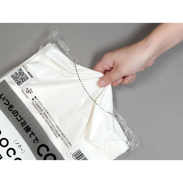 ゴミ袋 業務用ポリ袋 nocoo 白半透明 低密度 90L 厚さ:0.045mm（100枚