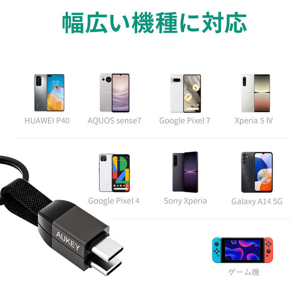 USBケーブル ×1本 Type-C ブラック 10cm USB-A to USB Type C 充電専用 短い