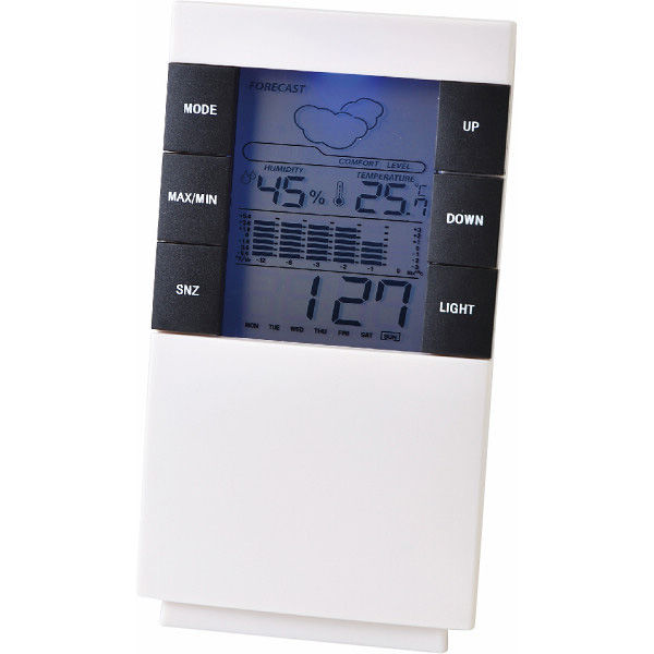 ニード 【60箱セット】ウェザーステーション 23-3301-038（直送品） ニード 時計 カレンダー アラーム