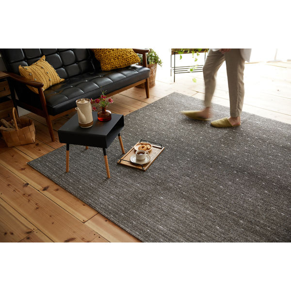 【アウトレット】スミノエ 洗える ラグ ロングウッド 130×185cm グレー 4549781297231 1枚