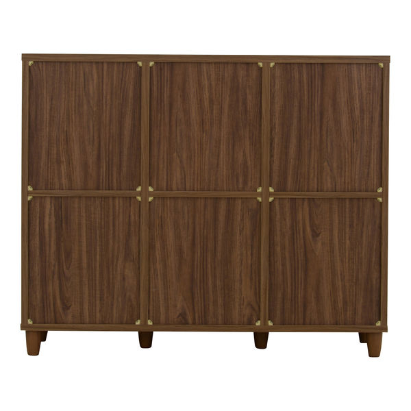 佐藤産業 NF ネフラス 6枚フラップ扉キャビネット ブラウン 幅1115