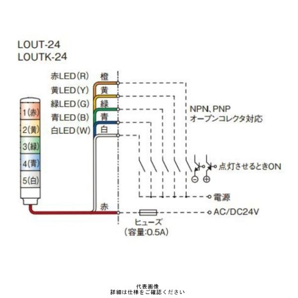 シュナイダーエレクトリック 赤 φ40 積層式LED表示灯(ポール) 24V 1段