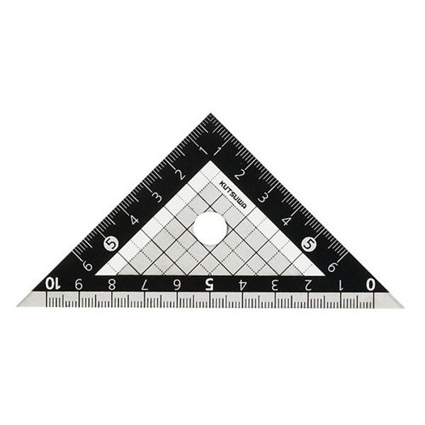 クツワ ブラック三角定規（10cm） KB029 5個（直送品） - アスクル