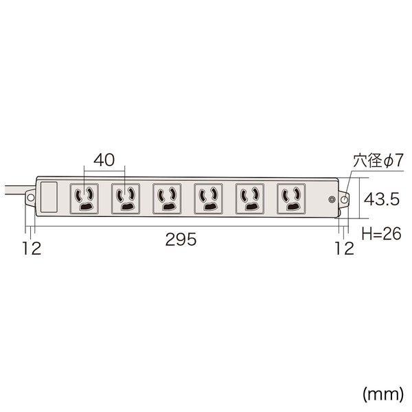 サンワサプライ 工事物件タップ TAP-KE6-5 1個 - アスクル