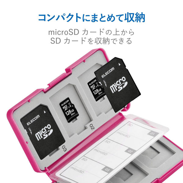 ELECOM SD・microSDカードケース プラスチックタイプ SDカード12枚 microSDカード12枚収納 ブラック CMC-SDCPP24BK