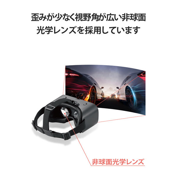 VRゴーグル スマホ用 VR ヘッドマウントディスプレイ リモコン付き ブラック VRG-X03RBK エレコム 1個（直送品） - アスクル