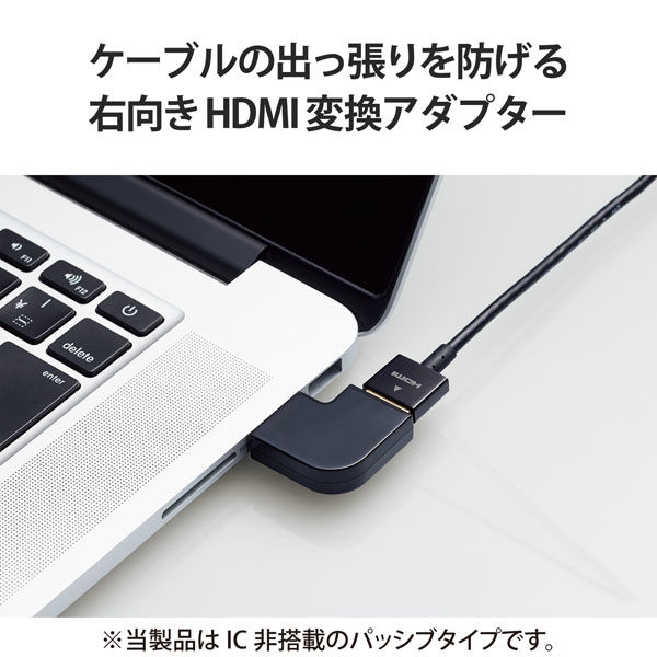 HDMI延長アダプタ L字 右向き 90度 変換 スリムコネクタ