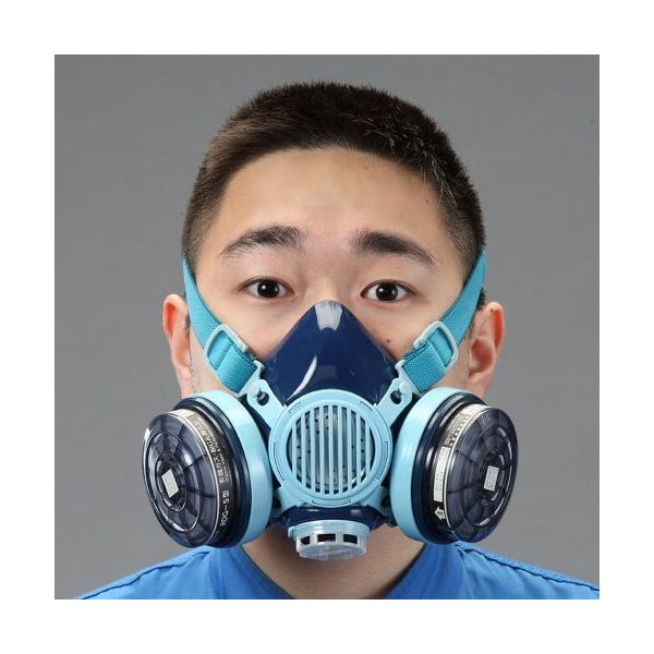 エスコ 直結型防毒マスク(防塵併用/2缶式) EA800MX-32 1個（直送品