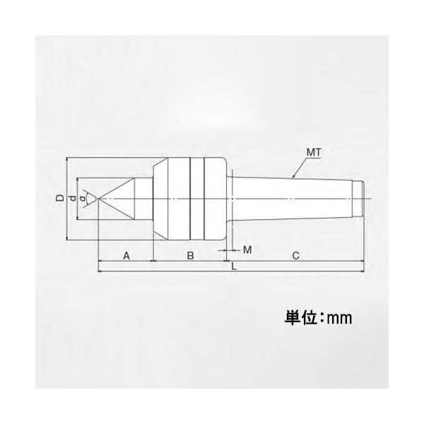 エスコ MT7/104.0mm 回転センター(荷重タイプ) EA817AN-37 1個（直送品）
