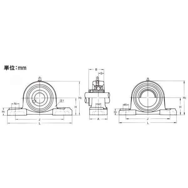 エスコ UCP215/ 75mm ピロー形ユニット EA966MA-215 1個（直送品