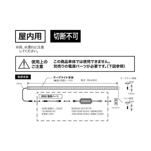 ジェフコム LEDテープライト（UVタイプ） STM-TN02-02UV 1ケ（直送品