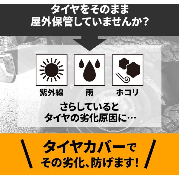 コモライフ タイヤ保管カバー 付属品収納袋付き 390573 1枚入 - アスクル