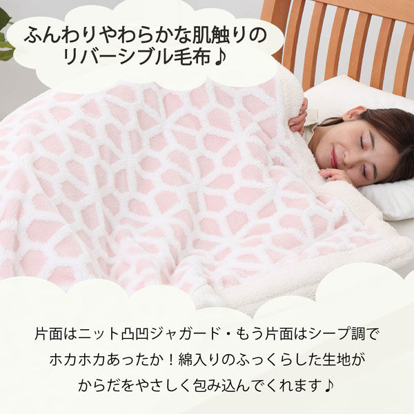 西川 洗える わた入り2枚合わせ毛布 シングル 両面使えるリバーシブル