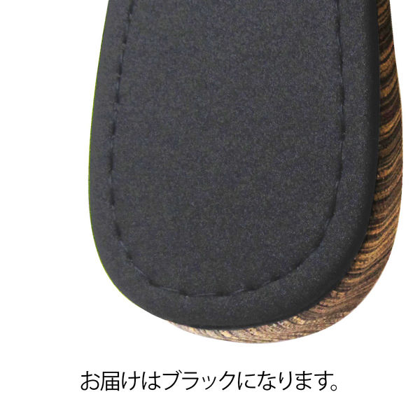 富士工業 布地風スリッパ デコア 前とじ Lサイズ ブラック