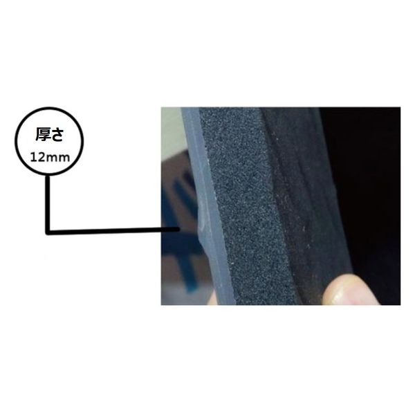 高耐久疲労軽減マット 90x150cm 厚さ12mm 黒/黄色 J2346