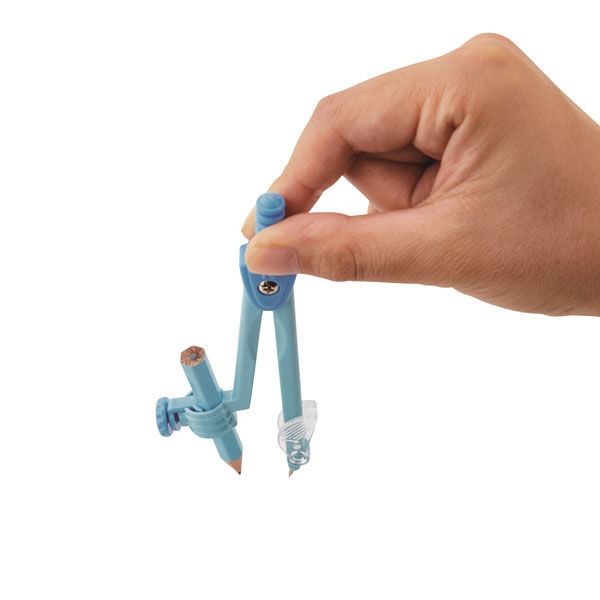 クツワ 算数コンパス 鉛筆用 ライトブルー CP228LB 1セット(5個)（直送