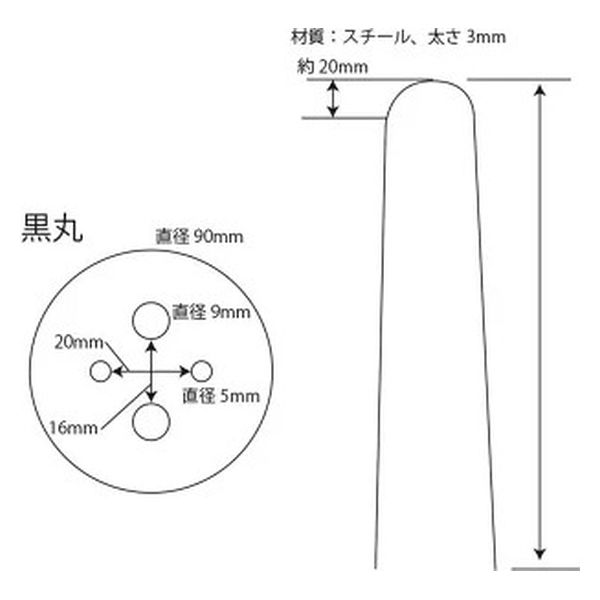 シンセイ ヘアピン杭（黒丸付）20cm 100P U-20-3-20(100P) 3パック（300入）（直送品） - アスクル