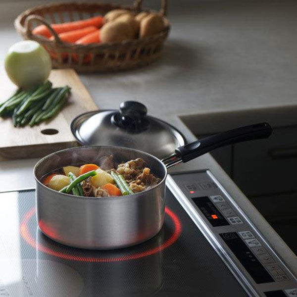 ヨシカワ IH対応 COOK EASY 片手鍋１８cm 3808969 1個（直送品） - アスクル