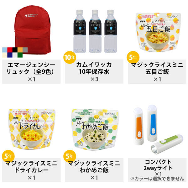 ピースアップ 30点防災セット (リュック：グレー) set10001476SG 1セット