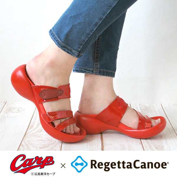 ❤️美品❤️リゲッタカヌー サボサンダル L レッド レザー vカット Regetta Canoe 全品PT10倍開催 リゲッタカヌー RegettaCanoe