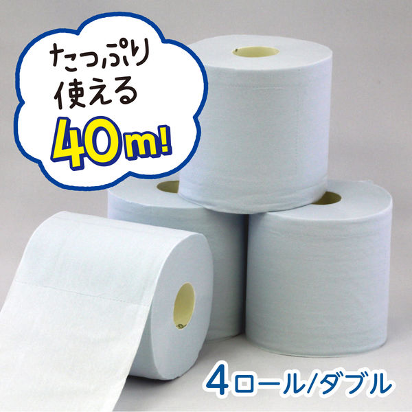 トイレットペーパー パルプ ダブル 40m クリネックス ソフティブルー 1箱（40個：4個入×10パック） 日本製紙クレシア