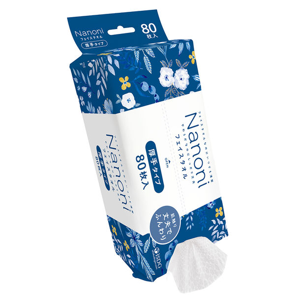 Nanoni フェイスタオル クレンジングタオル 厚手タイプ 80枚入 医食同