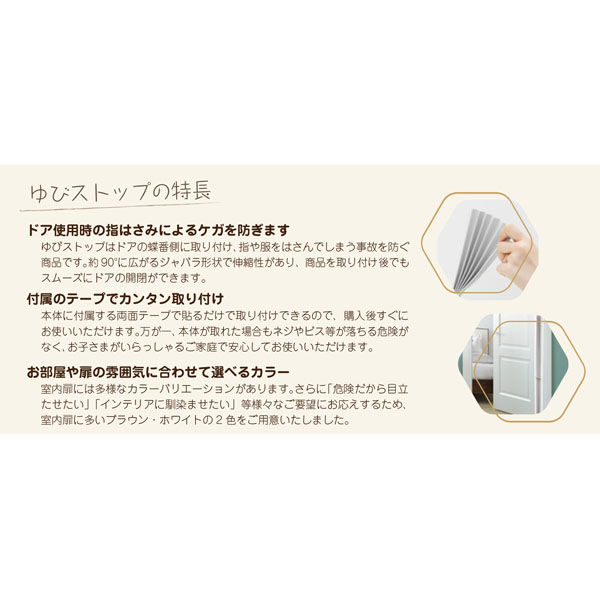 日本ロックサービス ドア用すきま伸縮カバー ゆびSTOP ホワイト