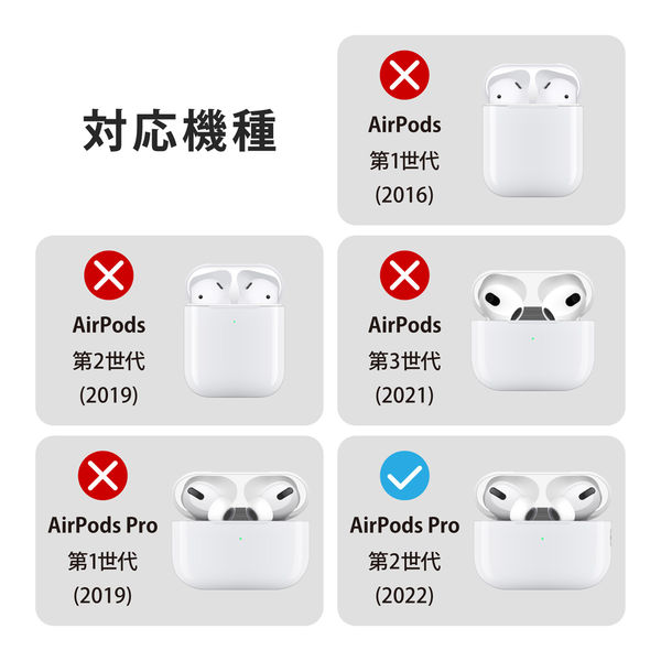 AirPods Pro 第2世代 ケース ハード 落下防止 オーロラクリア AVA-AP4PCACR エレコム 1個（直送品）