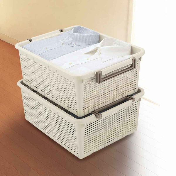 不動技研 バスケット L 幅37.6×奥行54×高さ21cm スタッキング 369520 1