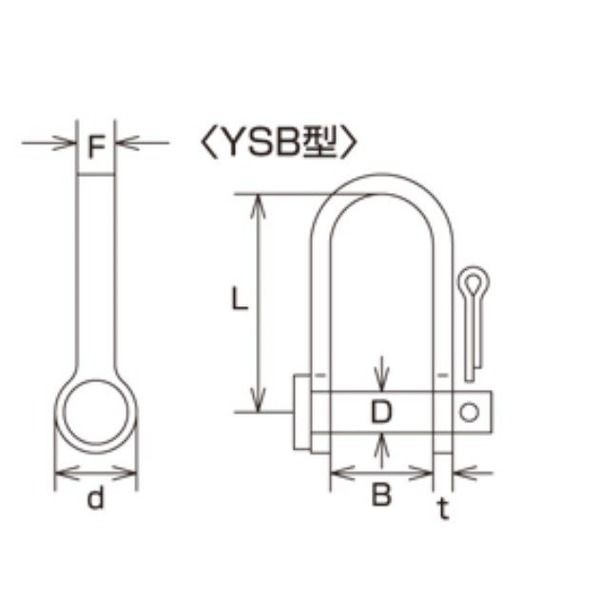 エスコ 5.0mm 割ピン式シャックル(ステンレス製) EA638DD-11 1セット(10個)（直送品）