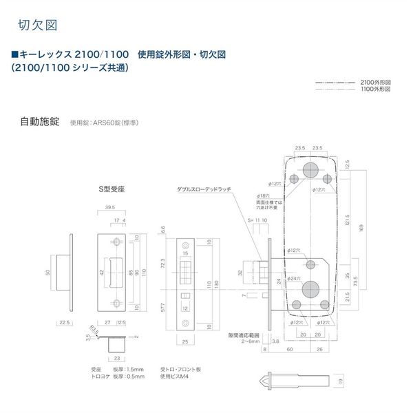 長沢製作所 キーレックス 1100 22623M MU 51111227 1セット（直送品） - アスクル