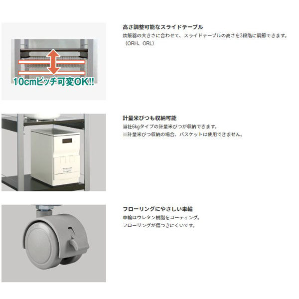 エムケー精工 レンジラック　4段、ロータイプ、ホワイト ORL-202W 1台（直送品）