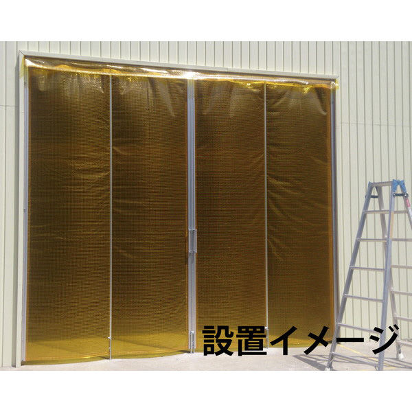 ハイロジック ビニールカーテン 黄色糸入り 幅6000×高さ4000mm 厚み