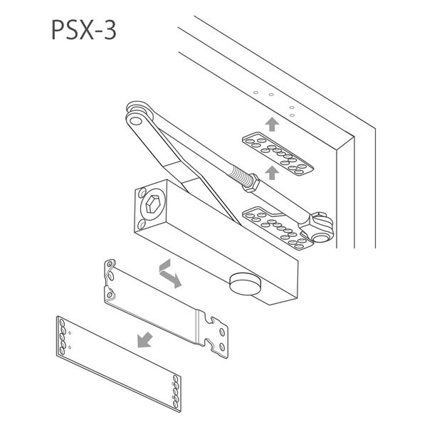 日本ドアーチエック製造 NEW☆STAR 取替用ドアクローザー シルバー PSX-3 1台（直送品） - アスクル